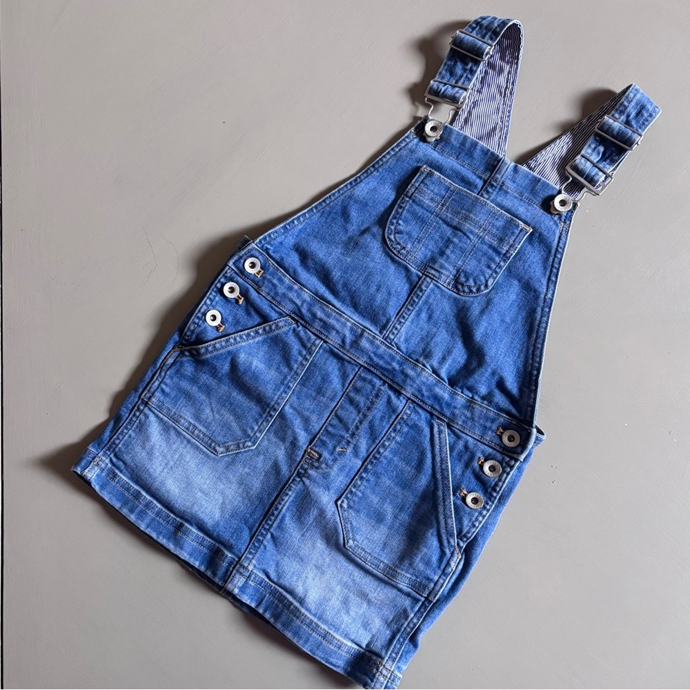 VINEYARD VINES Bib Coverall Denim Skirted Overall Blue Jean Jumper Dress